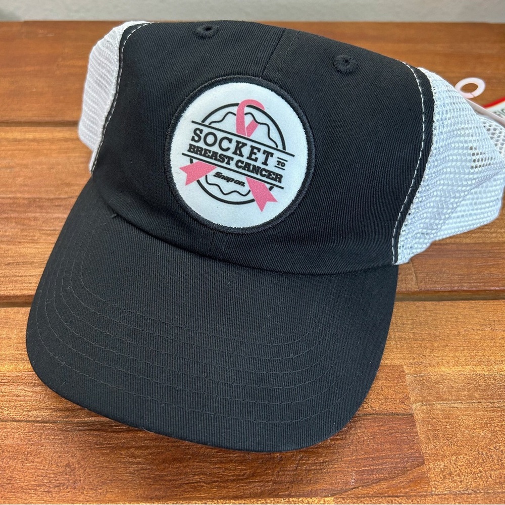SNAP-ON TOOLS SnapBack Baseball Cap Socket to Breast Cancer Awareness Ribbon